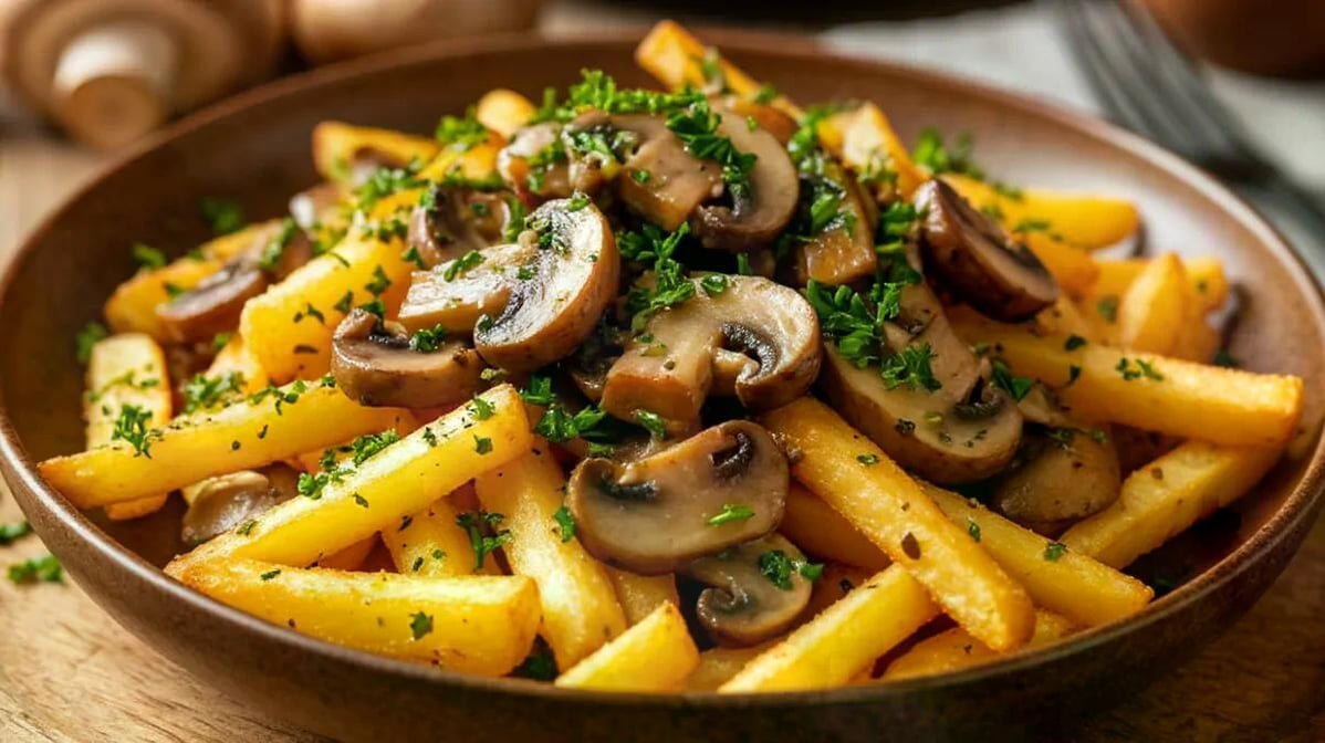 Homestyle fried potatoes with mushrooms/Картошка по домашнему с грибами