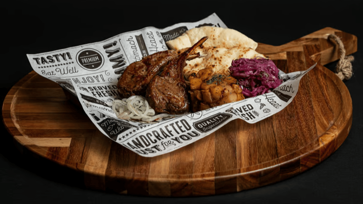2 Skewer Lamb Chops Kebab Plate ( Halal )